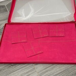 Matt & Nat Pink Coaster and Placemat Set